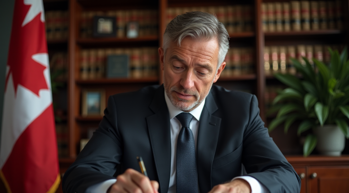 Loi 14 au Québec : définition, application et conséquences légales Avocat québecois en costume examine des documents juridiques