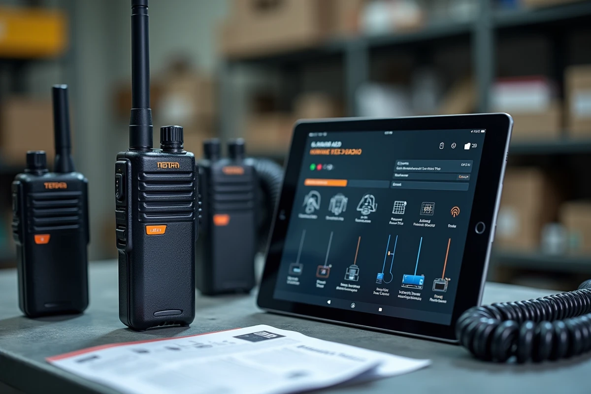 Comparaison entre un terminal radio TETRA et un appareil tacticom LTE posés sur un établi, illustrant les enjeux de migration technologique