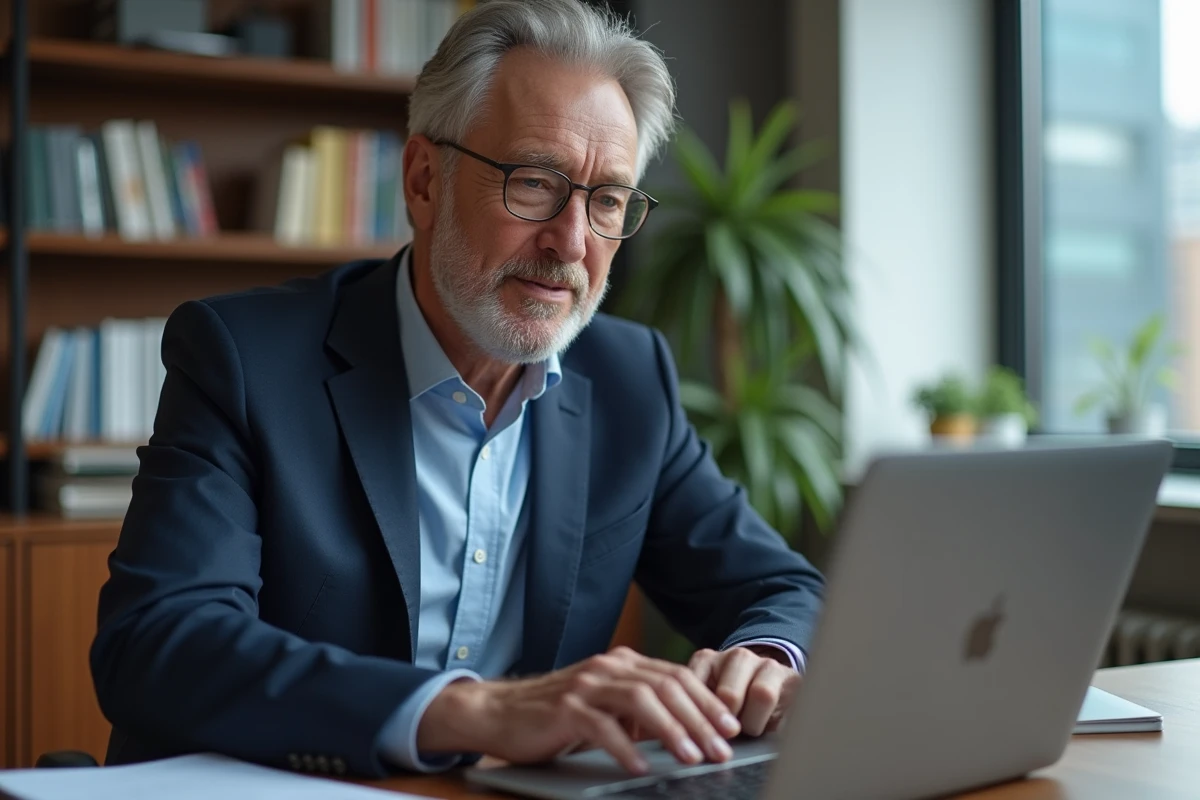 Consultant senior en bureau moderne et professionnel