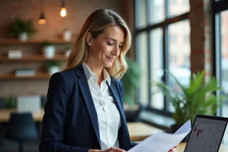 Entrepreneuse alsacienne travaillant dans un espace de co-working du Haut-Rhin, illustrant le dynamisme entrepreneurial local soutenu par Alsace CAHR