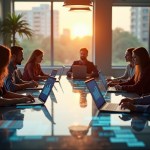 Equipe diverse brainstorming marketing moderne