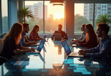 Equipe diverse brainstorming marketing moderne