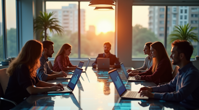 Equipe diverse brainstorming marketing moderne