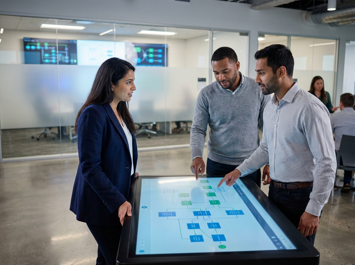 Groupe de professionnels collaborant autour d