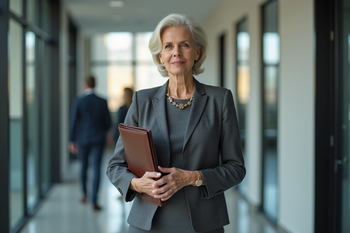 Femme cadre confiante dans un couloir d