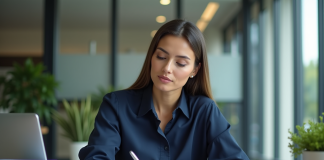 Optimisez vos compétences en comptabilité : minimiser la mémorisation en 2025 ! Femme concentrée au bureau avec ordinateur et livres de comptabilite