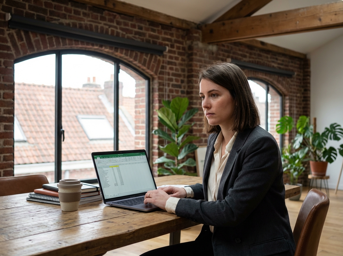 Femme travaillant dans un espace coworking à Lille