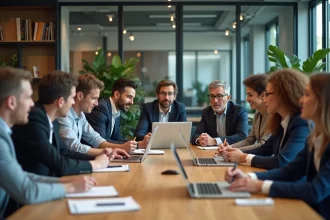 Employés utilisant des outils technologiques au travail pour améliorer la productivité