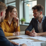 Changements loi travail 1er mai 2025 : Ce qui évolue pour vous Groupe de professionnels en réunion dans un bureau moderne