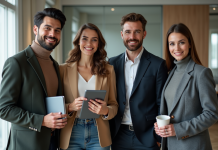 Nouveaux membres dans l’Agence Parisienne : Qui a rejoint l’équipe ? Groupe de jeunes professionnels à Paris souriants