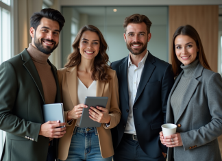 Nouveaux membres dans l’Agence Parisienne : Qui a rejoint l’équipe ? Groupe de jeunes professionnels à Paris souriants